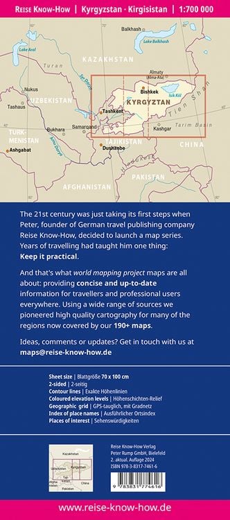 Produktbild: Reise Know-How Landkarte Kirgisistan / Kyrgyzstan (1:700.000)