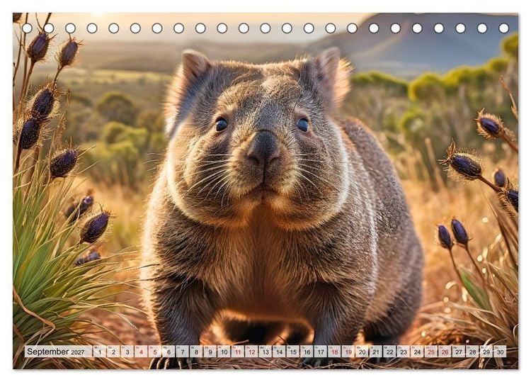 Produktbild: Niedliche Wombats - Australiens flauschige Beuteltiere zum Verlieben (Tischkalender 2027 DIN A5 quer), CALVENDO Monatskalender