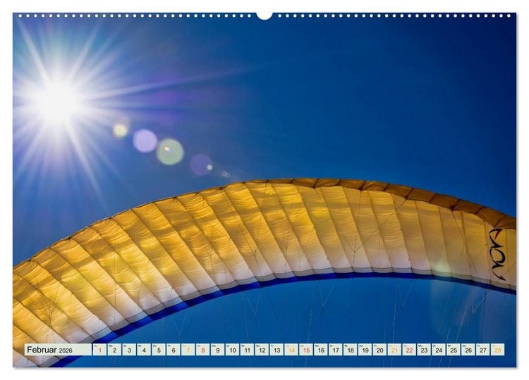 Produktbild: Freiheit und Abenteuer - Paragliding (hochwertiger Premium Wandkalender 2026 DIN A2 quer), Kunstdruck in Hochglanz