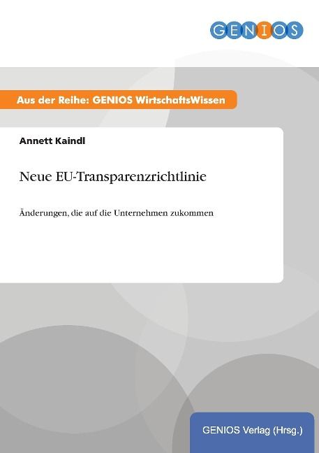 Produktbild: Neue EU-Transparenzrichtlinie