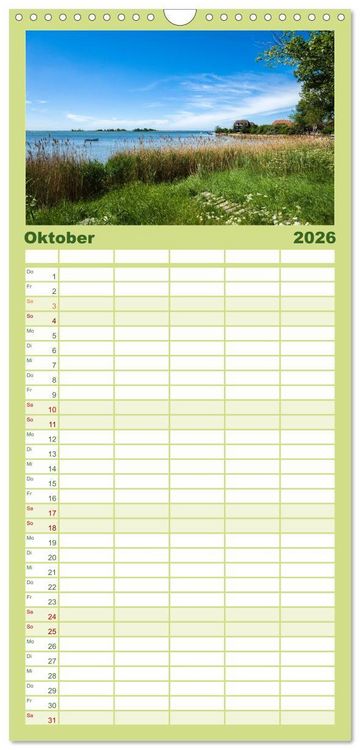 Produktbild: Familienplaner 2026 - Fehmarn - "fe mer" nat&uuml;rlich "am Meer gelegen" mit 5 Spalten (Wandkalender, 21 x 45 cm) CALVENDO
