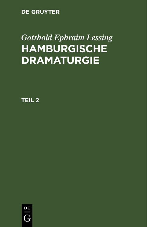 Produktbild: Hamburgische Dramaturgie. Teil 2