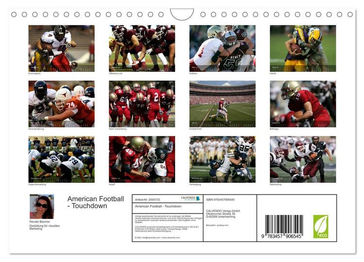 Produktbild: American Football - Touchdown (Wandkalender 2026 DIN A4 quer), CALVENDO Monatskalender