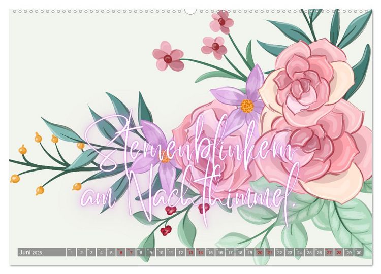 Produktbild: Flower Romance - Romantischer Bl&uuml;tenzauber (Wandkalender 2026 DIN A2 quer), CALVENDO Monatskalender
