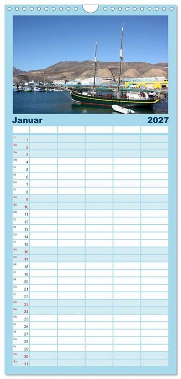 Produktbild: Familienplaner 2027 - Fuerteventura mit 5 Spalten (Wandkalender, 21 x 45 cm) CALVENDO