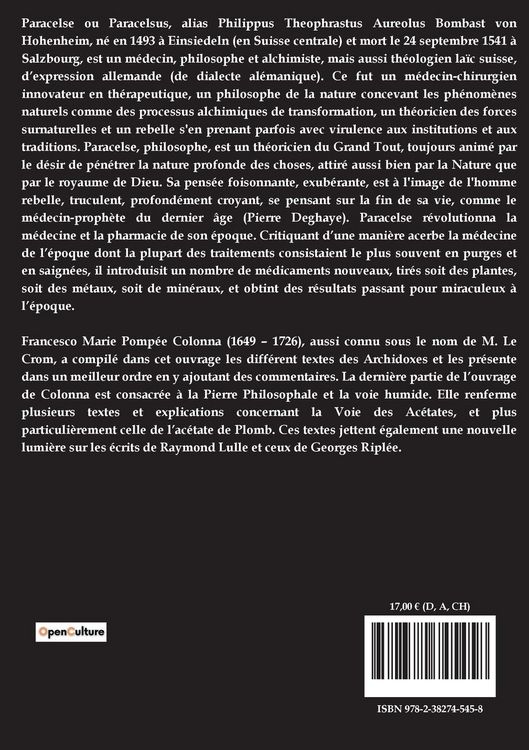 Produktbild: Abr&eacute;g&eacute; de la doctrine de Paracelse et de ses Archidoxes