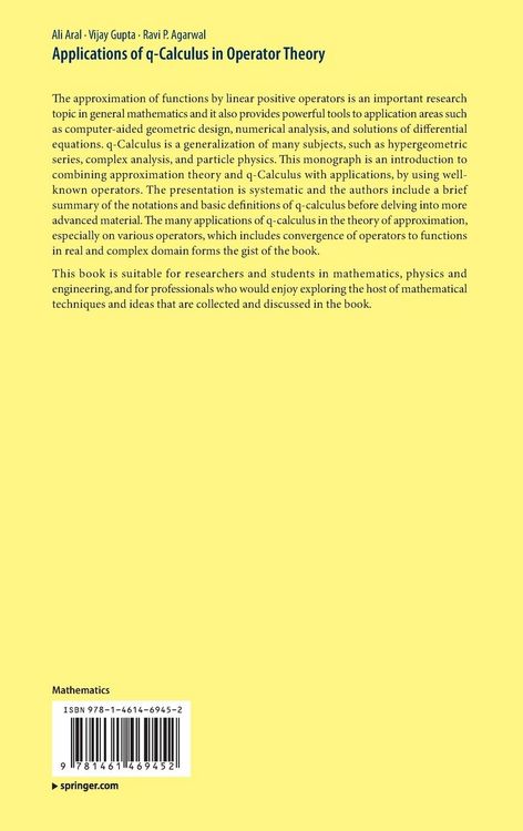 Produktbild: Applications of q-Calculus in Operator Theory