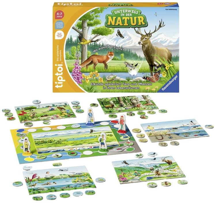 Produktbild: Ravensburger 00121 - tiptoi® Unterwegs in der Natur, Heimische Natur und Tiere entdecken, Lernspiel