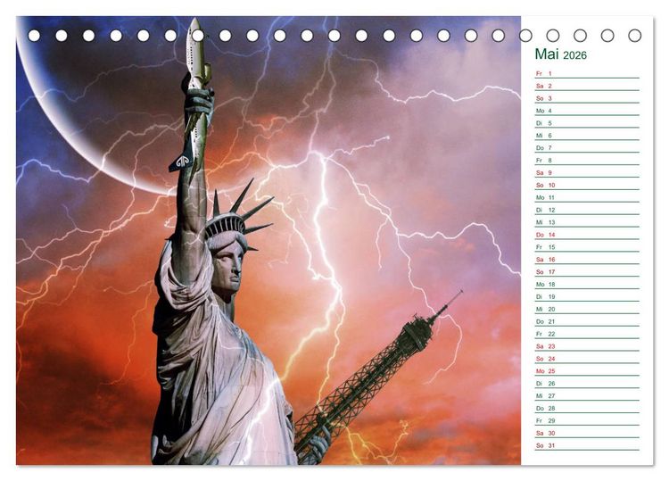 Produktbild: Faszination Blitze beeindruckende Fotos (Tischkalender 2026 DIN A5 quer), CALVENDO Monatskalender