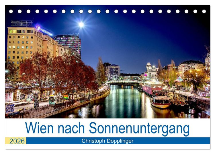 Produktbild: Wien nach Sonnenuntergang (Tischkalender 2026 DIN A5 quer), CALVENDO Monatskalender