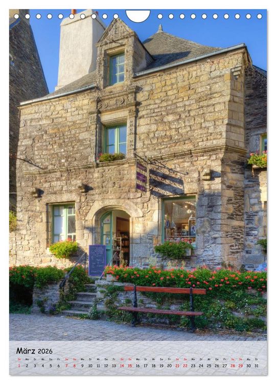 Produktbild: Rochefort-en-Terre. Traumdorf in der Bretagne (Wandkalender 2026 DIN A4 hoch), CALVENDO Monatskalender