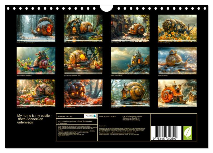 Produktbild: My home is my castle - flotte Schnecken unterwegs (Wandkalender 2026 DIN A4 quer), CALVENDO Monatskalender