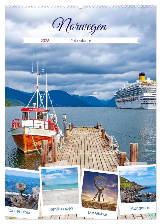 Produktbild: Norwegen - Reiseplaner (Wandkalender 2026 DIN A2 hoch), CALVENDO Monatskalender