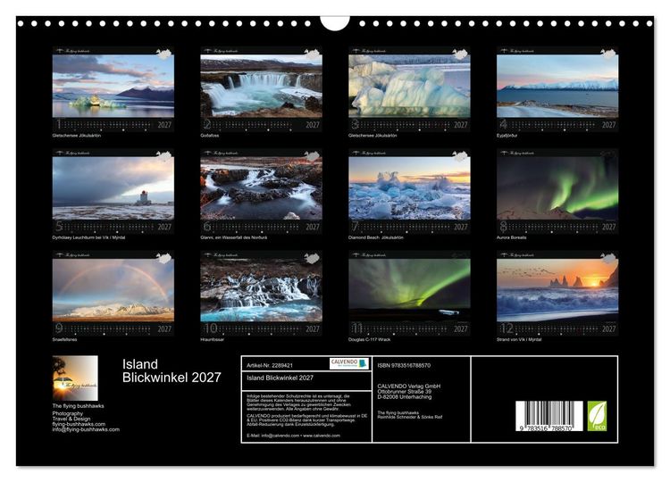 Produktbild: Island Blickwinkel 2027 (Wandkalender 2027 DIN A3 quer), CALVENDO Monatskalender