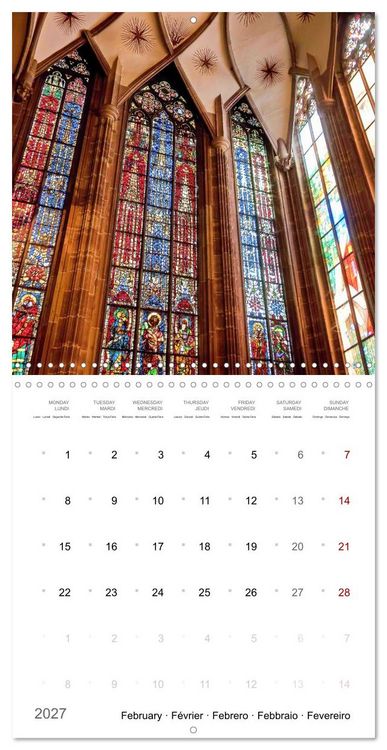 Produktbild: D&eacute;couverte des c&eacute;l&egrave;bres cath&eacute;drales fran&ccedil;aises (Calendrier mural carr&eacute; 2027 30x30 cm) Calendrier double avec une page pour vos prises de notes