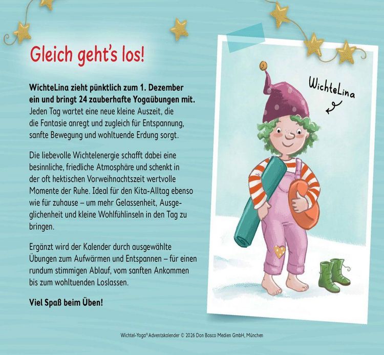 Produktbild: Wichtel-Yoga-Adventskalender. 24 Asanas f&uuml;r die Winter- und Weihnachtszeit