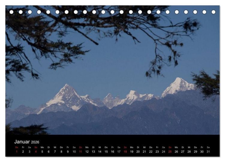 Produktbild: Bhutan 2026 - Land des Donnerdrachens (Tischkalender 2026 DIN A5 quer), CALVENDO Monatskalender