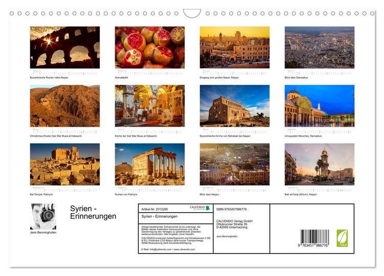 Produktbild: Syrien - Erinnerungen (Wandkalender 2026 DIN A3 quer), CALVENDO Monatskalender