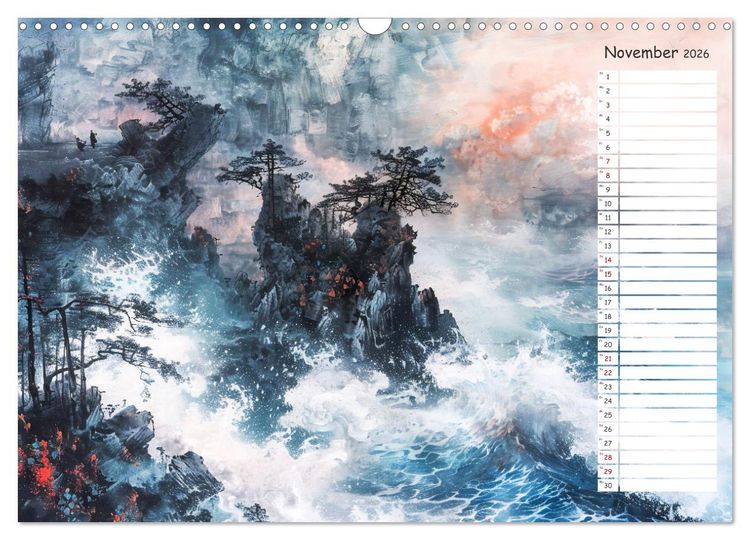 Produktbild: Chinas Harmonie - Terminplaner mit Landschaften und Symbolen (Wandkalender 2026 DIN A3 quer), CALVENDO Monatskalender