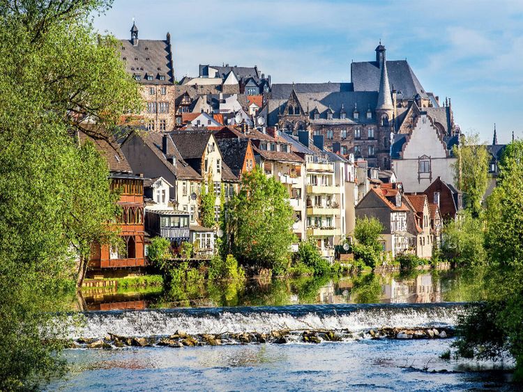 Produktbild: CALVENDO Puzzle Marburg an der Lahn, Blick vom Hirsefeldsteg | 1000 Teile Lege-Gr&ouml;&szlig;e 64x48cm Foto-Puzzle f&uuml;r gl&uuml;ckliche Stunden