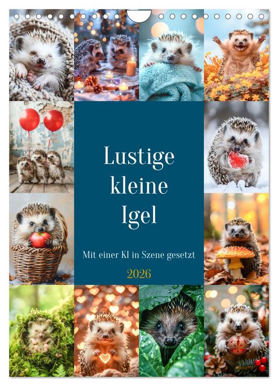 Produktbild: Lustige kleine Igel (Wandkalender 2026 DIN A4 hoch), CALVENDO Monatskalender
