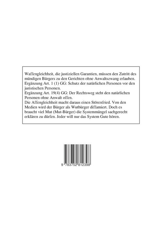 Produktbild: Waffengleichheit statt Affengleichheit