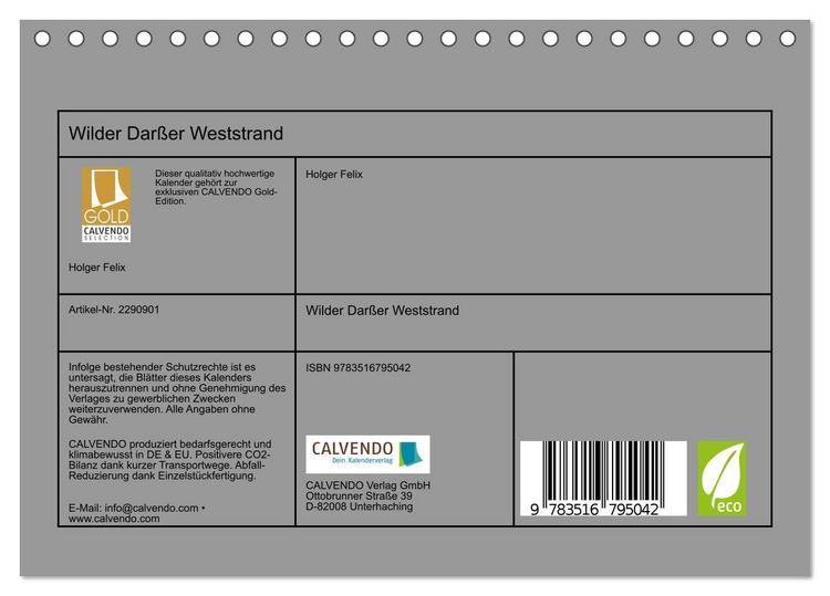 Produktbild: Wilder Dar&szlig;er Weststrand (Tischkalender 2027 DIN A5 quer), CALVENDO Monatskalender