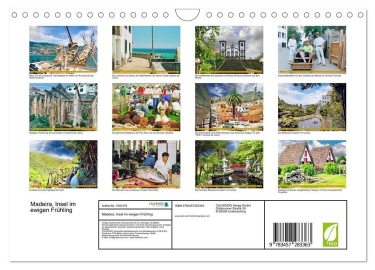 Produktbild: Madeira, Insel im ewigen Fr&uuml;hling (Wandkalender 2026 DIN A4 quer), CALVENDO Monatskalender