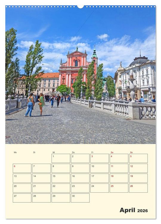 Produktbild: Ljubljana Sloweniens Hauptstadt (Wandkalender 2026 DIN A2 hoch), CALVENDO Monatskalender