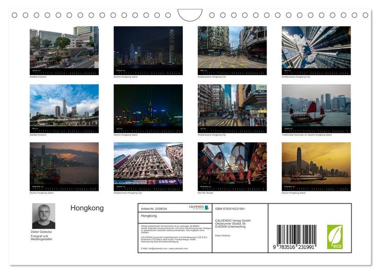 Produktbild: Hongkong (Wandkalender 2026 DIN A4 quer), CALVENDO Monatskalender