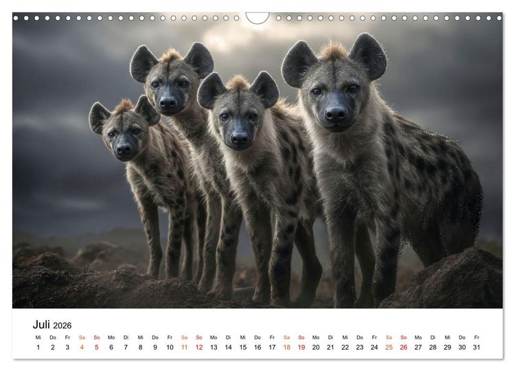 Produktbild: Hy&auml;nen - Afrikas geheimnisvolle J&auml;ger (Wandkalender 2026 DIN A3 quer), CALVENDO Monatskalender