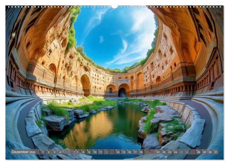 Produktbild: Fisheye Fotografie (hochwertiger Premium Wandkalender 2026 DIN A2 quer), Kunstdruck in Hochglanz