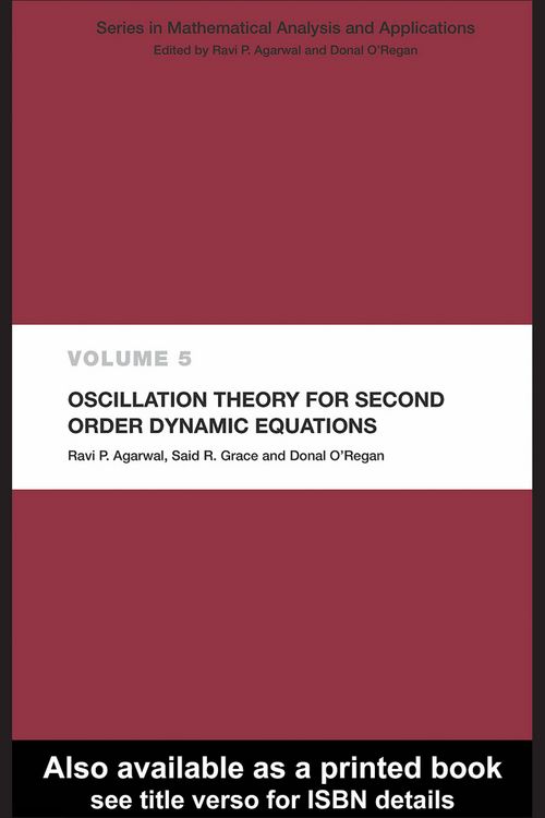 Produktbild: Oscillation Theory for Second Order Dynamic Equations