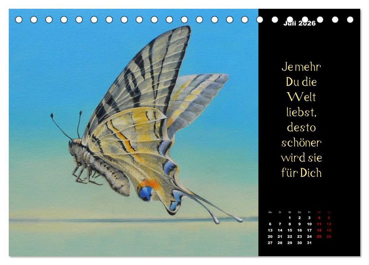 Produktbild: Die Botschaft der Krafttiere (Tischkalender 2026 DIN A5 quer), CALVENDO Monatskalender