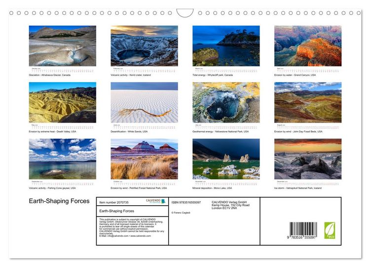 Produktbild: Earth-Shaping Forces (Wall Calendar 2026 DIN A3 landscape), CALVENDO 12 Month Wall Calendar