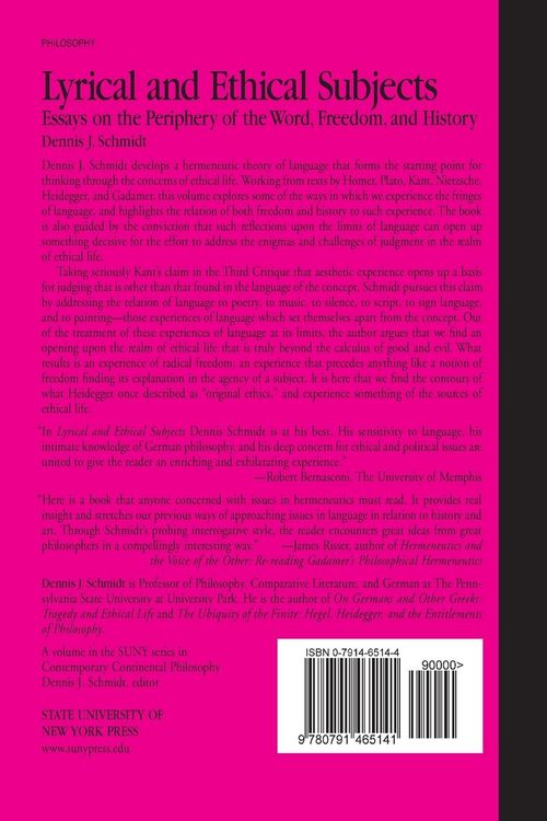 Produktbild: Lyrical and Ethical Subjects