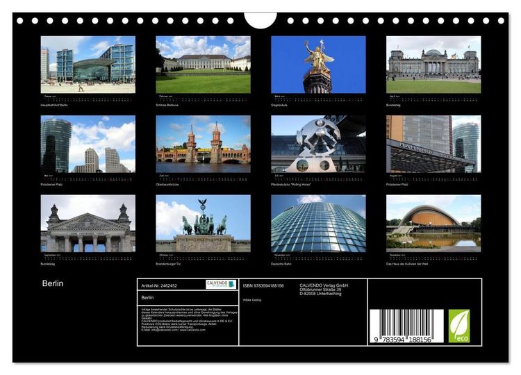 Produktbild: Berlin (Wandkalender 2027 DIN A4 quer), CALVENDO Monatskalender