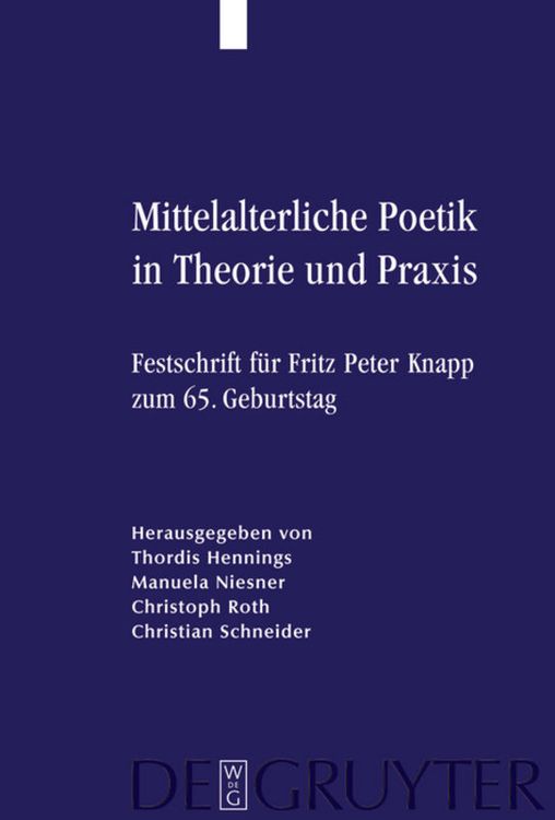 Produktbild: Mittelalterliche Poetik in Theorie und Praxis