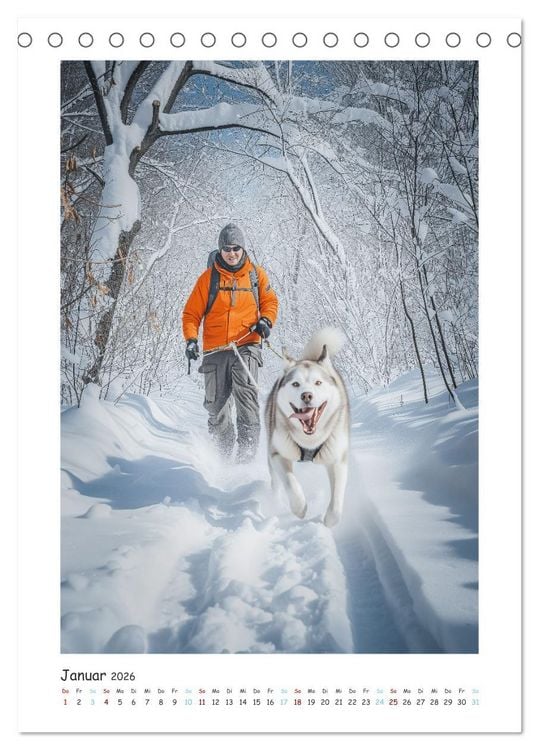 Produktbild: Schlittenhunderennen (Tischkalender 2026 DIN A5 hoch), CALVENDO Monatskalender