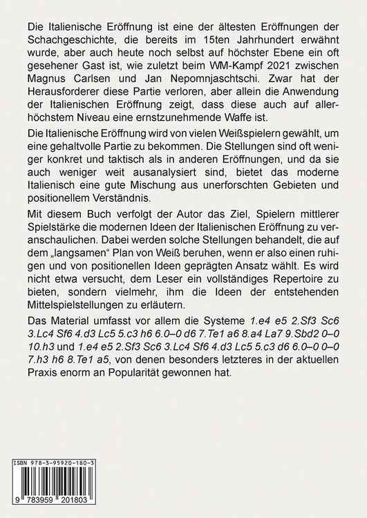 Produktbild: Italienische Er&ouml;ffnung f&uuml;r Wei&szlig;