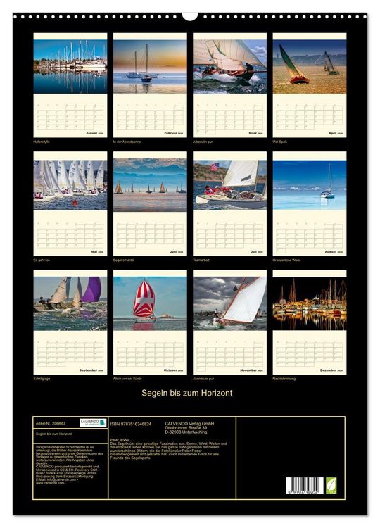 Produktbild: Segeln bis zum Horizont (Wandkalender 2026 DIN A2 hoch), CALVENDO Monatskalender