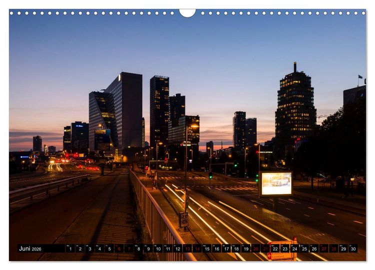 Produktbild: Rotterdam bei Nacht (Wandkalender 2026 DIN A3 quer), CALVENDO Monatskalender