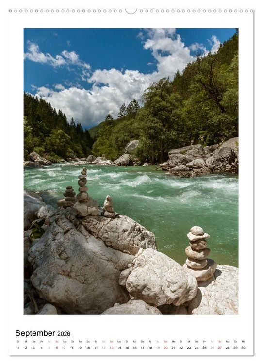Produktbild: Soca - Sloweniens Smaragdfluss (hochwertiger Premium Wandkalender 2026 DIN A2 hoch), Kunstdruck in Hochglanz