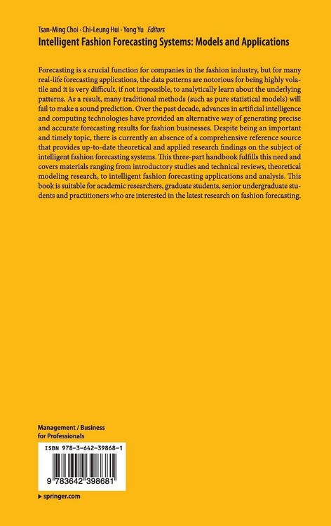 Produktbild: Intelligent Fashion Forecasting Systems: Models and Applications