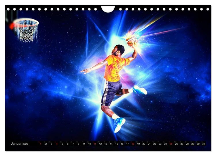 Produktbild: Basketball Fantasiewelten (Wandkalender 2026 DIN A4 quer), CALVENDO Monatskalender