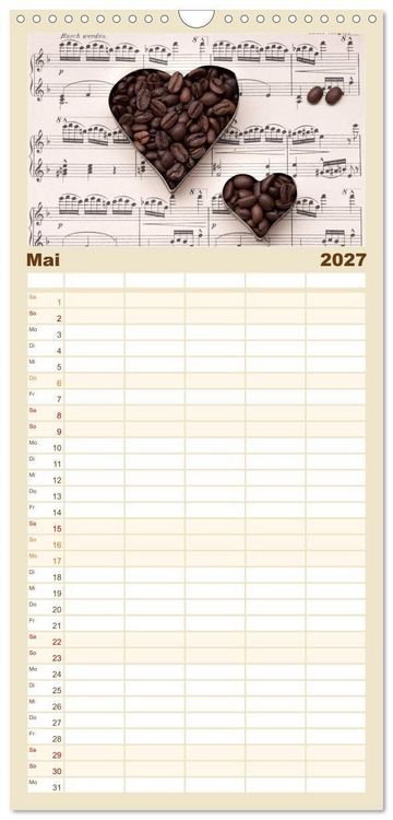 Produktbild: Familienplaner 2027 - Kaffee & Schokolade mit 5 Spalten (Wandkalender, 21 x 45 cm) CALVENDO