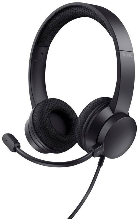 Produktbild: Trust Ayda On Ear Headset kabelgebunden Stereo Schwarz Noise Cancelling Headset, Lautst&auml;rkeregelung, Mikrofon-Stummschaltung Computer