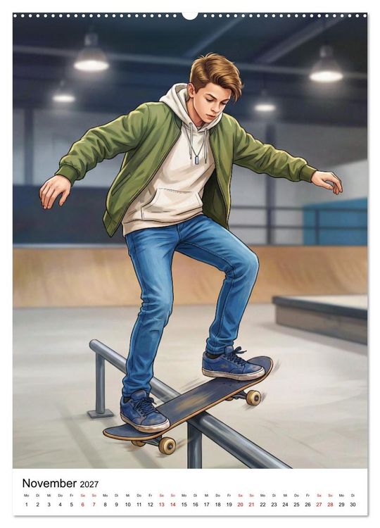 Produktbild: Level Up - Skate Vibes (hochwertiger Premium Wandkalender 2027 DIN A2 hoch), Kunstdruck in Hochglanz