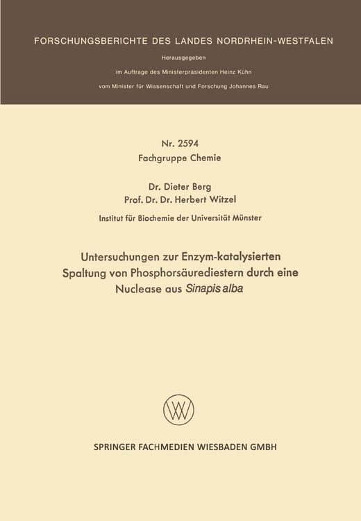 Produktbild: Untersuchungen zur Enzym-katalysierten Spaltung von Phosphors&auml;urediestern durch eine Nuclease aus Sinapis alba