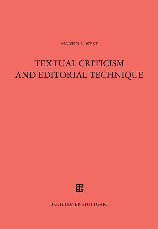Produktbild: Textual Criticism and Editorial Technique